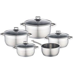 Juego de batería de cocina Baumalu 9 piezas acero inoxidable