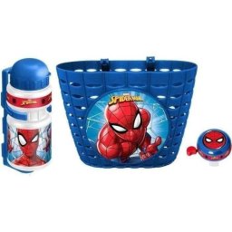 Set 3 Accesorios Bicicleta Disney Spider-Man Cesta Botella y Timbre