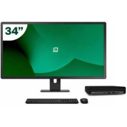 Pack HP 800 G6 Mini i5 10500T 16GB SSD 512GB + LCD 34" + Tecl y Ratón Inalámbrico + WiFi