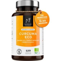 Natnatura Cúrcuma Jengibre Pimienta Negra Probióticos 120 caps
