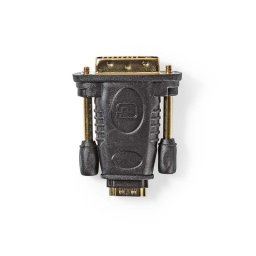 Adaptador HDMI a DVI Nedis CVGB34912BK Conectores Oro Doble Hembra Negro