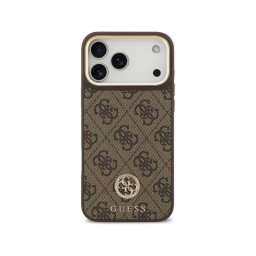 Guess Funda Para Iphone 17 Pro Max – Carcasa De Polipiel Marrón Con Logo Strass Y Correa Ancha, Diseño Elegante Y Ajuste Preciso