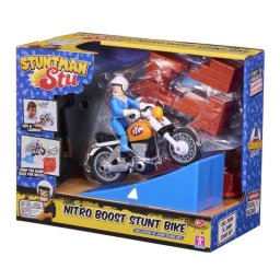 Bicicleta de acrobacias Bandai Stuntman Stu Nitro Boost con Rampa y Figura