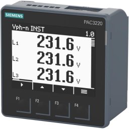 Temporizador eléctrico Siemens con medición de tensión, corriente y frecuencia