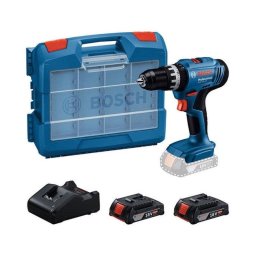 Taladro percutor Bosch Professional GSB 18V-25 Kit 2 baterías 2,0Ah y 63 accesorios