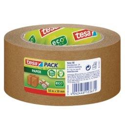 Cinta adhesiva de embalar Tesa 57180 papel ecológico marrón 50 m x 50 mm