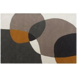 Unique Alfombra tufting 100% lana con motivos abstractos - 160 x 230 cm - Topo y gris - 2400 g/m² - GUALINA