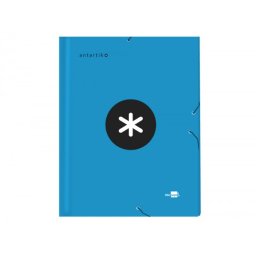 Carpeta antartik clasificadora a4 12 departamentos gomas carton forrado color azul
