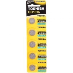 Pila Botón Toshiba CR1616 3V Pack 5 Unidades Alta Duración Litio Dispositivos Electrónica