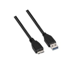 Cable AISENS A105-0044 USB 3.0 A Macho-Micro USB B Macho 2m 5Gbps 9W Apantallado Negro