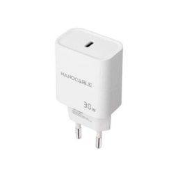 Cargador de Pared Nanocable 10.10.2009 USB-C PD 30W Blanco 1 Puerto Universal