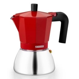 Cafetera Italiana Monix Induction Inox M863106 370ml 6 tazas aluminio-acero roja apta inducción