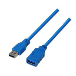 Cable USB 3.0 Extensión AISENS A105-0045 1m Azul Transferencia 5Gbps Apantallado