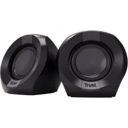 Altavoces Trust 2.0 USB 8W compactos con entrada 3,5mm y control de volumen integrado