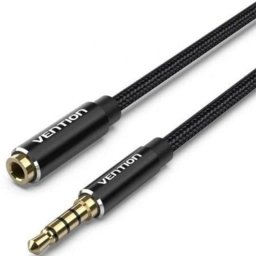 Cable estéreo Vention BHCBL Jack 3.5 macho a hembra 10 m negro