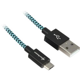 Cable USB 2.0 Sharkoon USB tipo A a Micro USB 2 metros negro/celeste