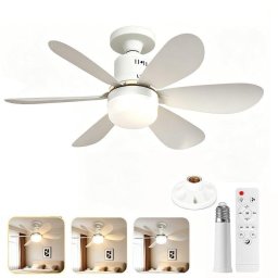 Ventilador de Techo con Luz Autrucker 40W 52cm 3 Velocidades Regulable con Mando