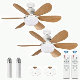 Ventilador de Techo con Luz Autrucker 40W 52cm 3 Velocidades Silencioso con Mando