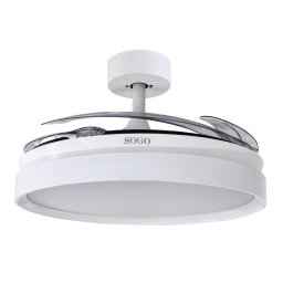 Ventilador de Techo con Luz SOGO VEN-SS-21845 30W 105cm 6 Velocidades Motor DC Aspas Retráctiles Mando