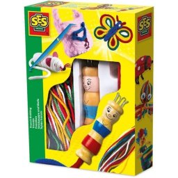 Kit Tricotín de Madera SES Creative con Hilos de Colores Variados