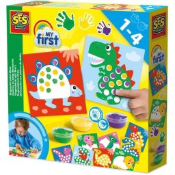 Kit de pintura de dedos SES Creative My First 14442 Dinosaurios 12 meses+ Lavable