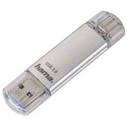 Unidad flash USB HAMA C-Laeta 64 GB USB Type-A y USB Type-C plata