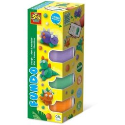 Kit Masa Moldeable SES Creative Fundo Dinosaurios 4 Botes Vegano Sin Gluten