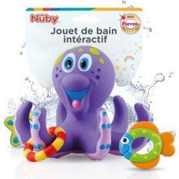 Juguete de baño flotante Nûby Pulpo Violeta con Anillas de Colores