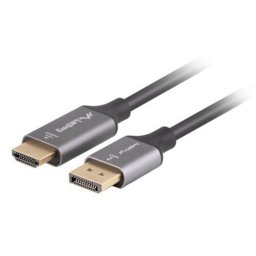 Adaptador de cable de vídeo LANBERG CA-DPHD-20CU-0018-BK DisplayPort a HDMI 1,8 m negro-plata