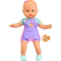 Muñeca Nenuco Mon Premier Bain 35 cm con pez, cuerpo blando y fragrance rosa