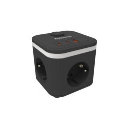 Regleta Fellowes 3 Tomas 1 USB 2 USB Tipo-C Interruptor Cable 2m Negra