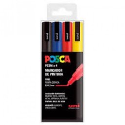 Estuche de rotuladores UNI-BALL Posca PC-3M 0,9-1,3 mm colores básicos