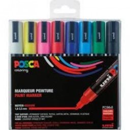 Set Rotuladores Posca M5 Uni-ball 8 Colores Metálicos con Estuche
