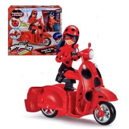 Muñeca Bandai Ladybug Lucky Charm 26 cm con Scooter Switch'n Go transformable