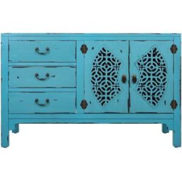 Wanderlust Aparador de madera azul 106x36x68