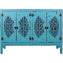 Wanderlust Aparador de madera azul 120x40x86,5
