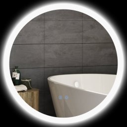 Kleankin Espejo Baño Con Luz Redondo Ø60 Cm Con 3 Colores De Luz Plata