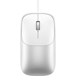 Ratón Satechi Slim LX USB-C 1200 DPI Plata Blanco Ergonomía ambidiestra