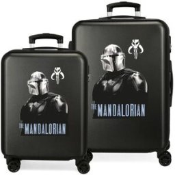 Disney Juego de maletas Star Wars The Mandalorian rígidas con capacidad de 107L negro. Negro