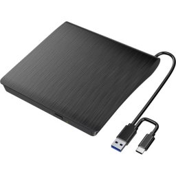 Grabadora de DVD externa Xlyne 570501 USB 2.0 y USB-C negra