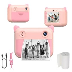 Klack Cámara para Niños Digital de Impresión Instantánea sin Tinta en Papel Térmico Rosa