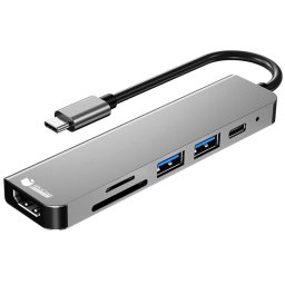 PcCom Essential Adaptador HUB USB-C a HDMI 4K/USB-C 87W/USB 3.0/SD/microSD