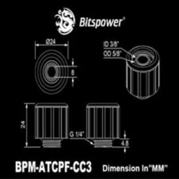 Adaptador Bitspower Artemis para Wasserkühlung con acabado plateado y forma recta