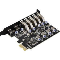 Tarjeta controladora USB Renkforce 7 puertos 5 USB-A 2 USB-C PCIe x1