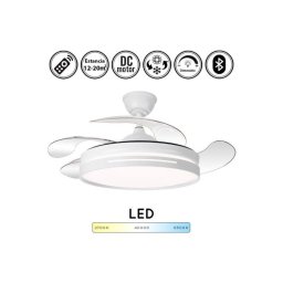 Ventilador de Techo con Luz Bilake ONE 45W 108cm 6 Velocidades Motor DC Aspas Retráctiles Mando
