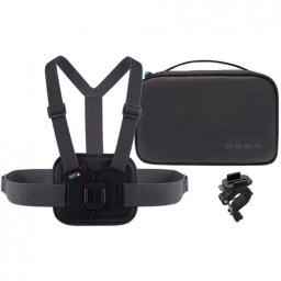 Kit de accesorios deportivos GoPro originales, compatible con HERO7/6/5, montaje bici y esquís, estuche incluido, negro