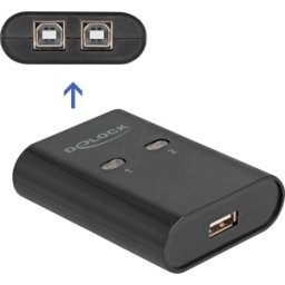 DELOCK 11503 - Conmutador USB 2.0 de 2 puertos, 2x USB-B a 1x USB-A