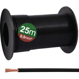 QUADRIOS QUAD 23CW025 - Switchwire, 0,5 mm², negro, bobina de 25 m.