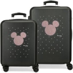 Disney Juego de maletas (cabina y mediana) mickey studs con capacidad de 91l. Negro