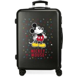 Disney Maleta mediana infantil Mickey Letras rígida con capacidad de 70L. Negro